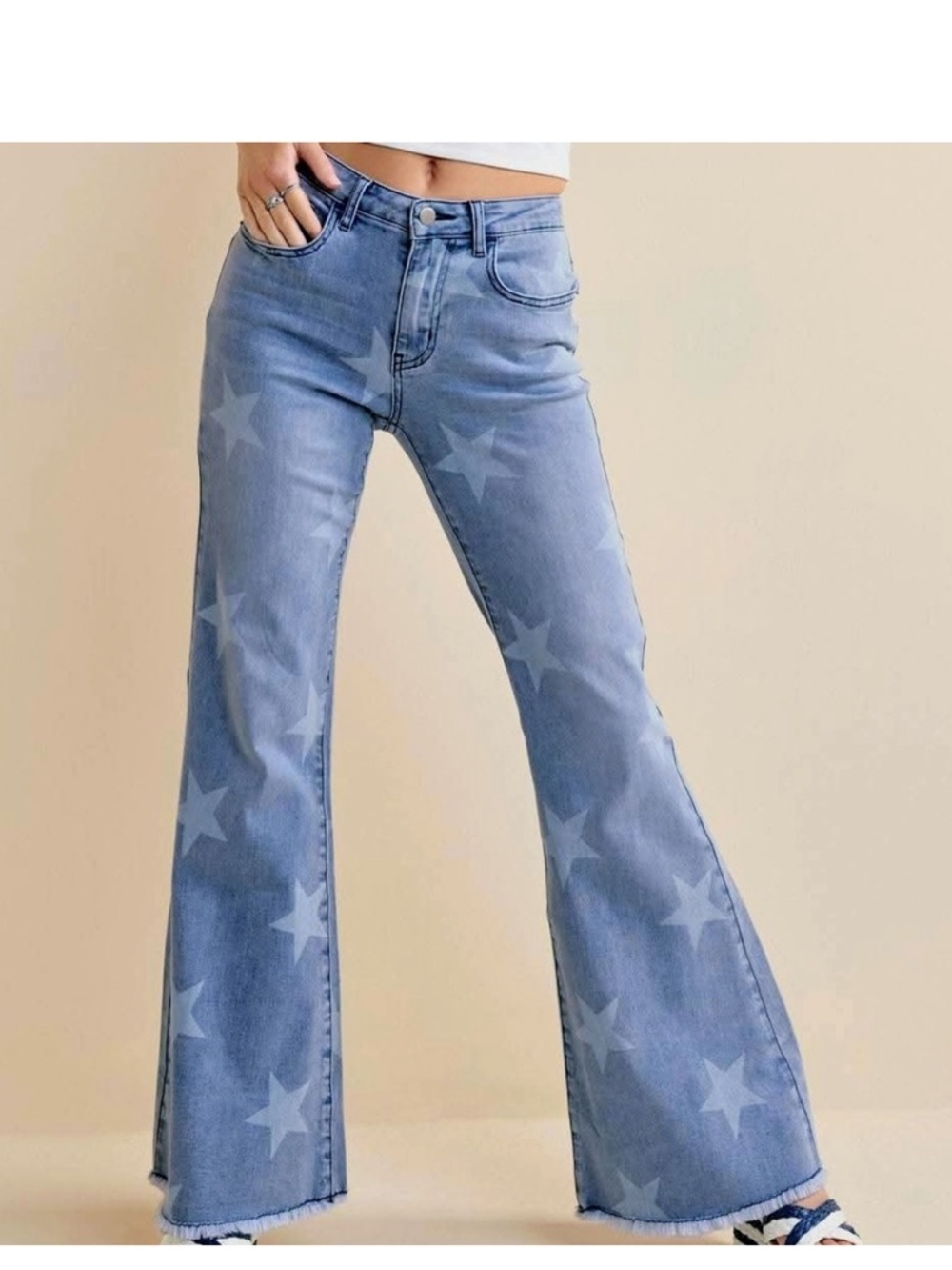 VENUS Starry Light Blue Flare Jeans